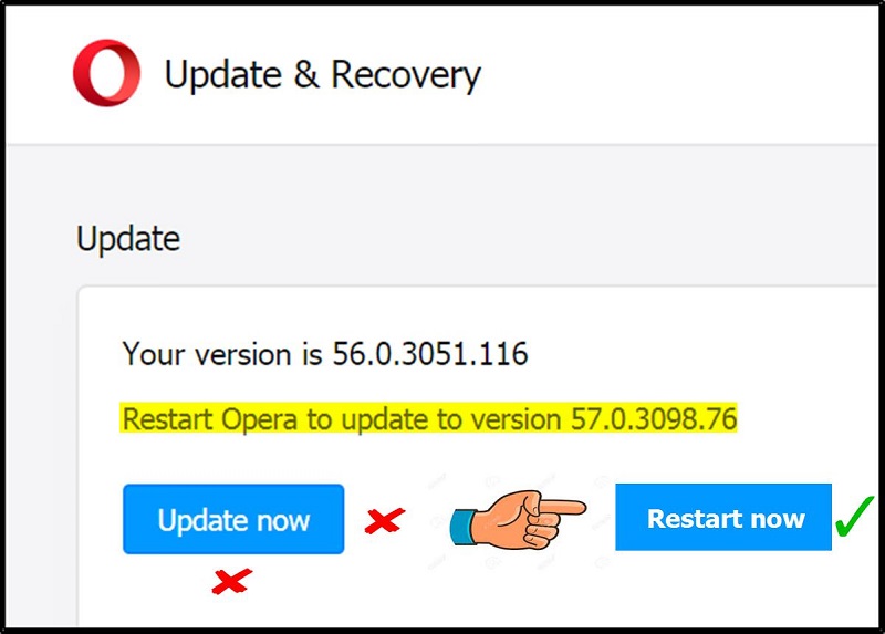 Restart the Opera