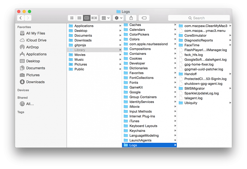 Clear Log Files on Mac