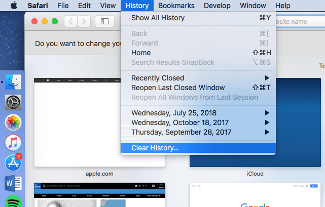 Clear Search History on Safari for Mac