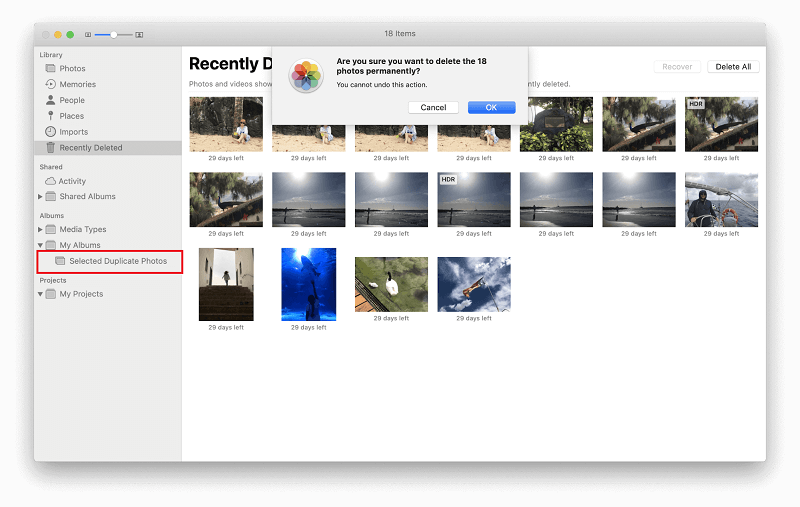 remove duplicate photos mac 10.13.2