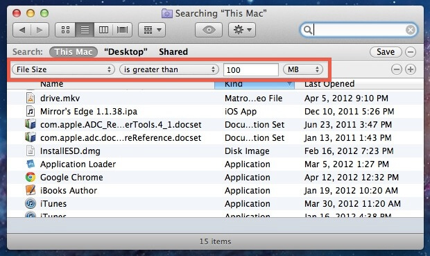 Remove Large and Old Files With Finder