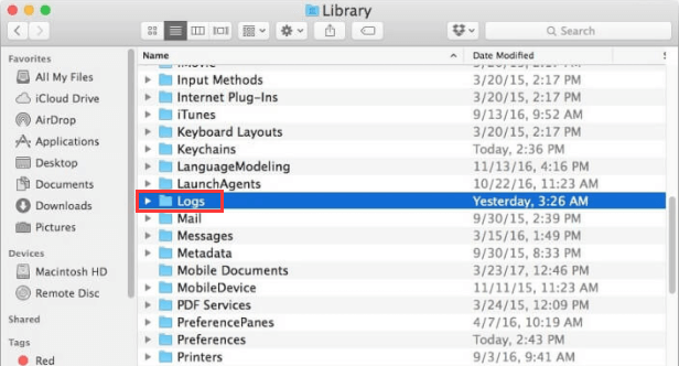 clean my mac log files