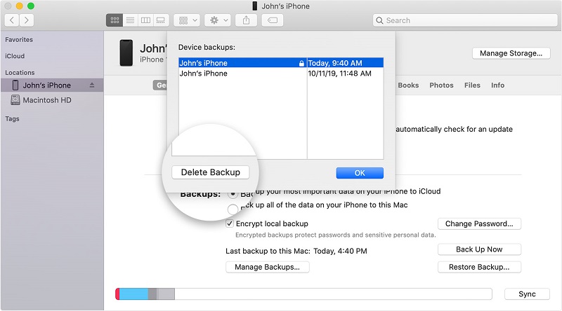 Delete Backups on Mac Using Finder