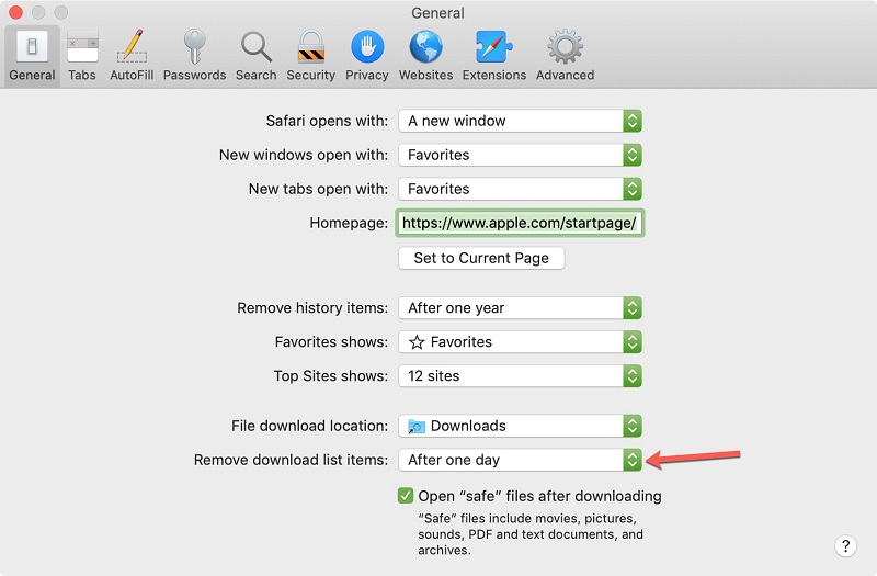 Remove Downloads From Safari Manually