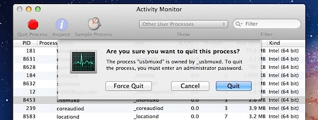 Force Quit Mac Using Activity Monitor