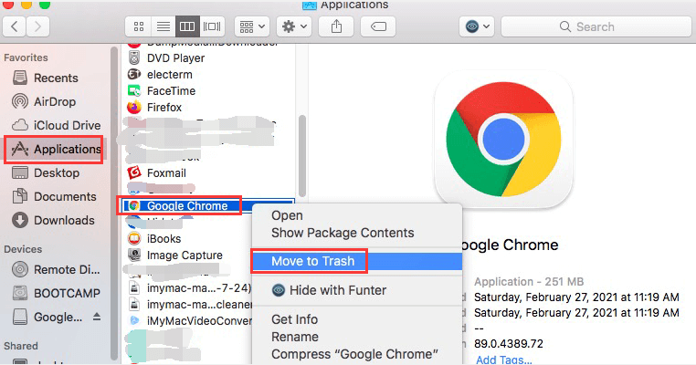 Uninstall Google Chrome on Mac
