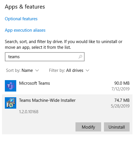 Uninstall Microsoft Teams On Windows